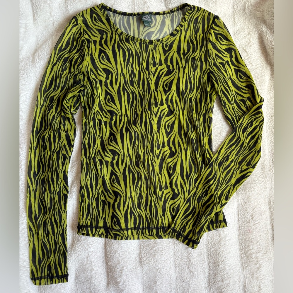 Sheer Zebra Print Top